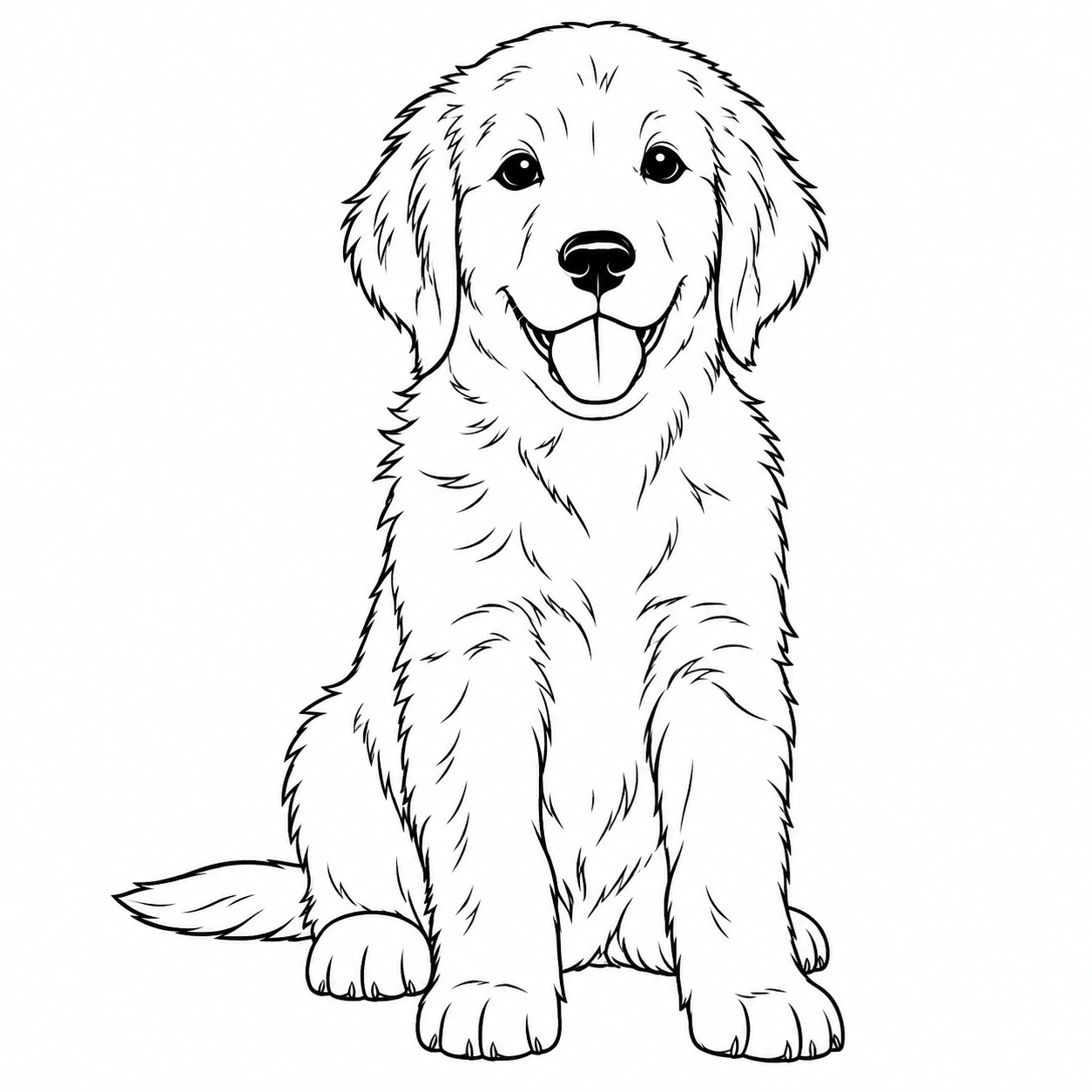 Classic Coloring coloring page of a golden retriever puppy