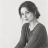 Woman rendered as a graphite pencil sketch