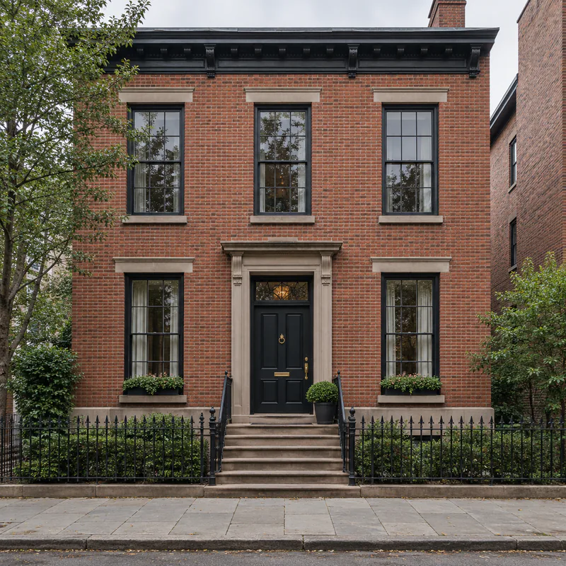 Original photo of a brick house