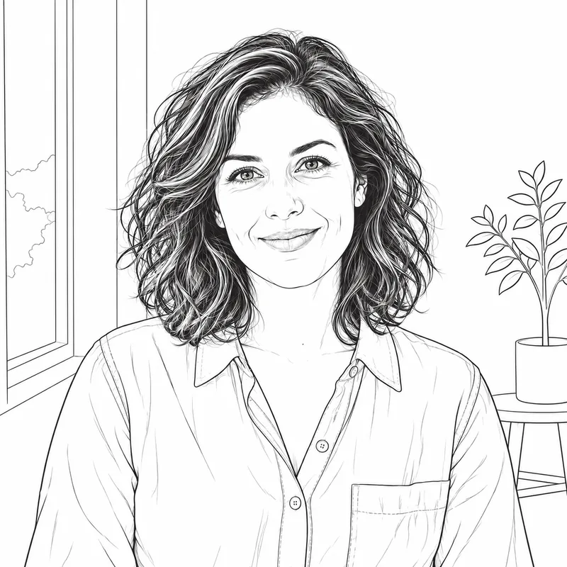 Woman rendered as a clean Classic Line drawing